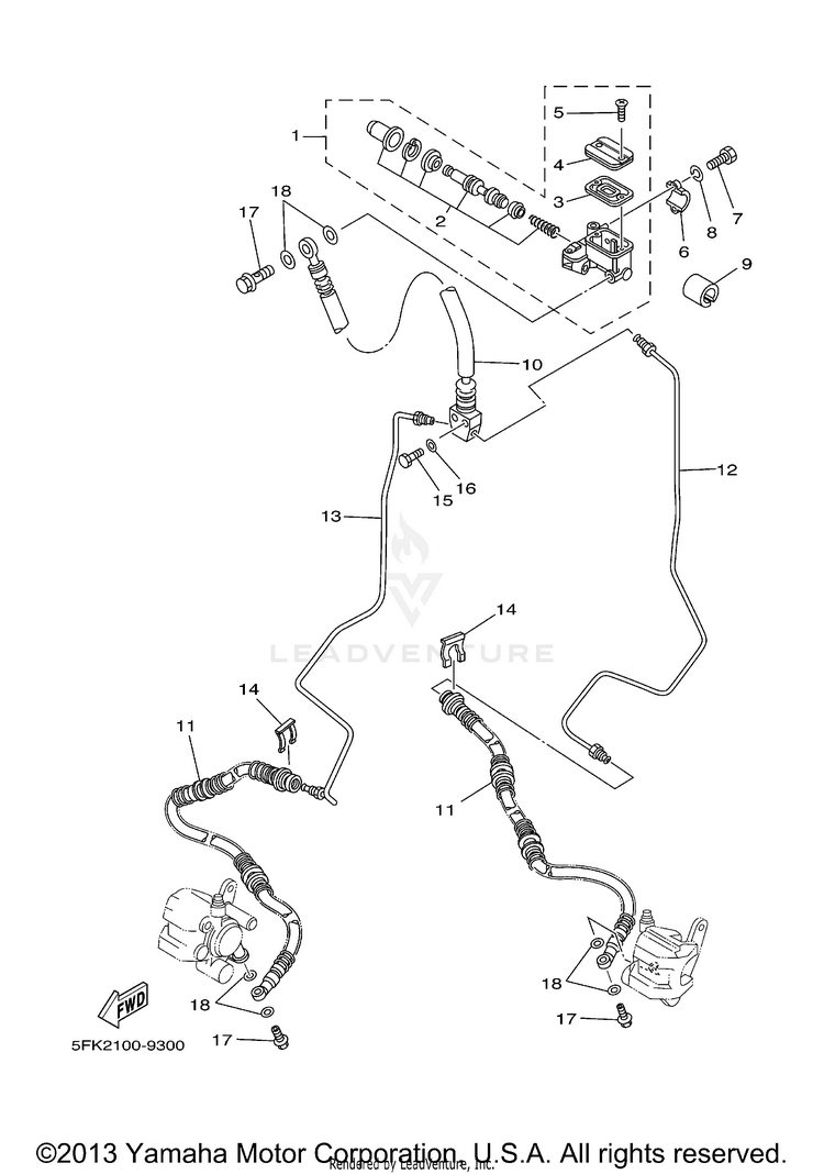 Front Master Cylinder Schematic