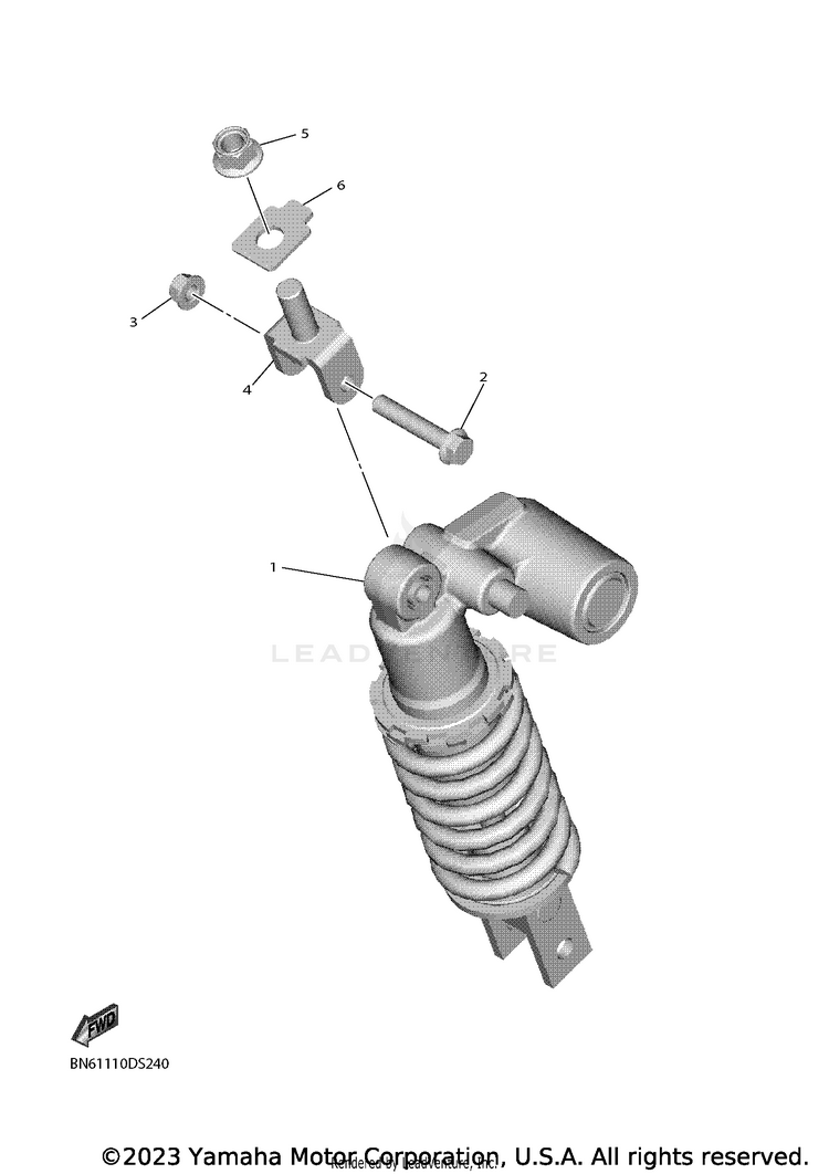 Rear Suspension YZFR6 - YZFR6L1CB - 2020 Schematic