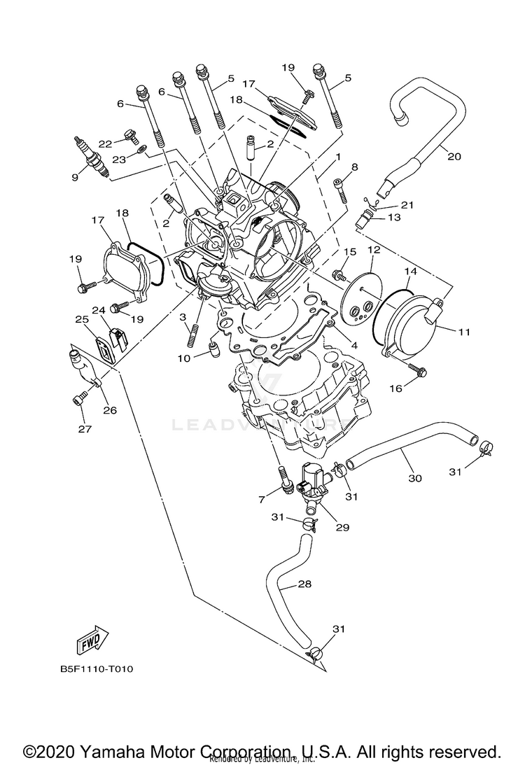 Cylinder Head VIKING - YXM70VDXLR - 2020 Schematic