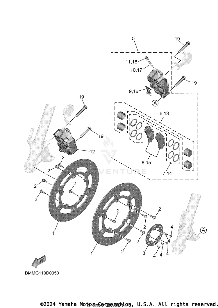 Front Brake Caliper Schematic
