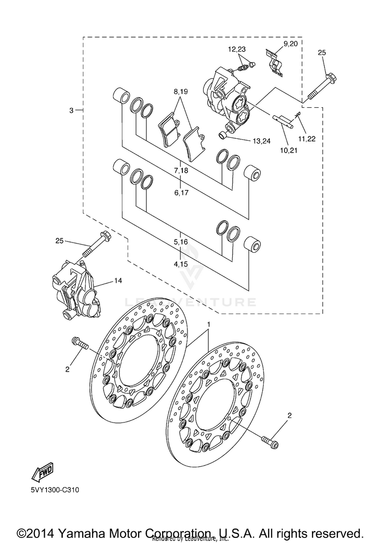 Front Brake Caliper Schematic