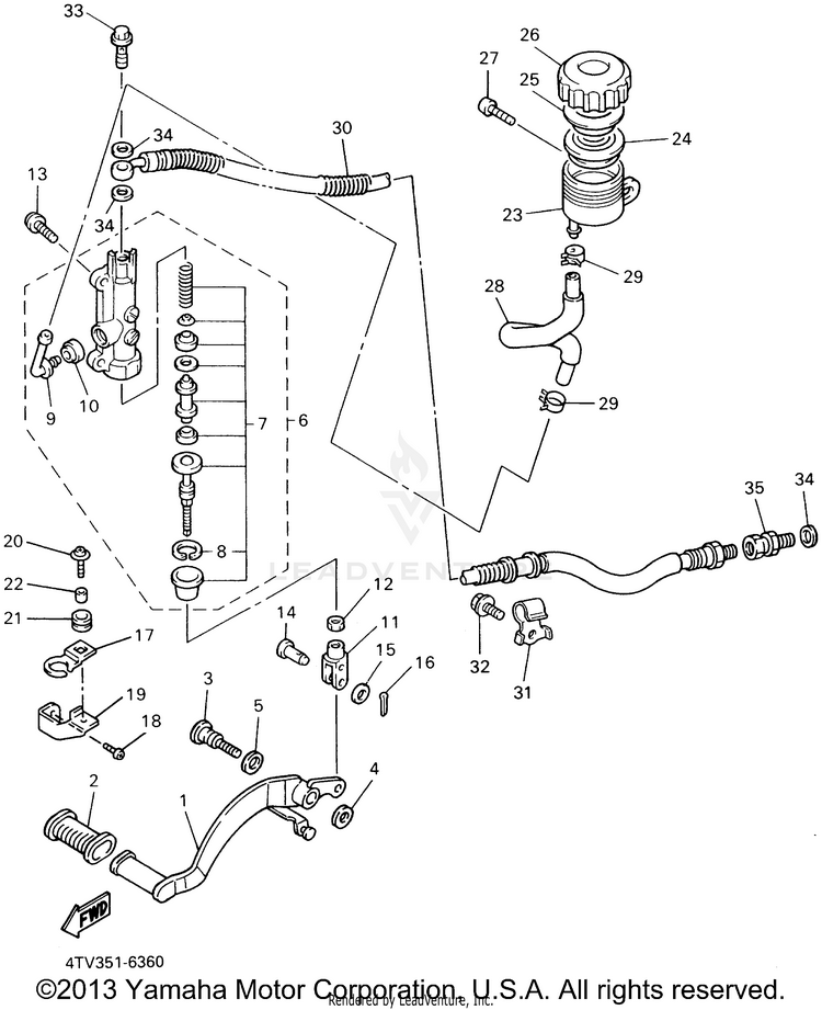 Rear Master Cylinder Schematic