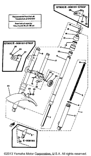 Front Fork - Front Fender Schematic