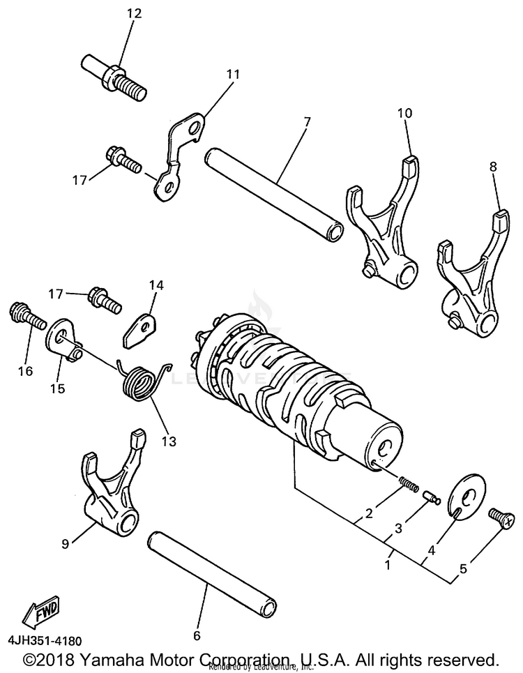 Shift Cam Fork Schematic