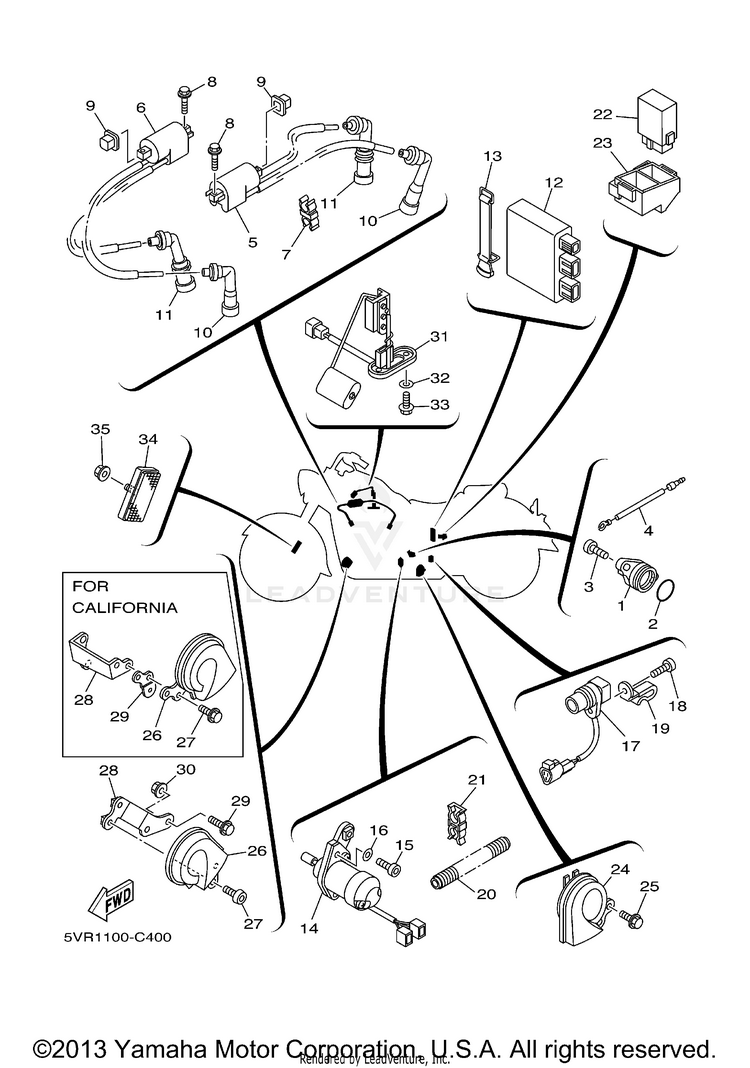 Electrical 1 ROAD STAR SPOKE CA - XV17AVC - 2006 Schematic