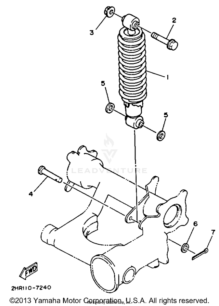Rear Shocks BIG BEAR 4WD - YFM350FWE - 1993 Schematic