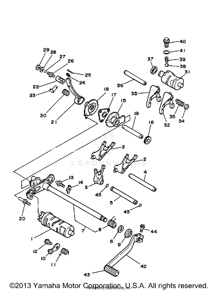Shift Cam-Fork BIG BEAR - YFM350FWB_MNH - 1991 Schematic