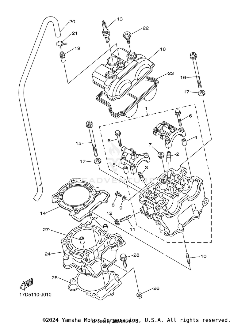Cylinder YZ250FB - YZ250FBL - 2012 Schematic