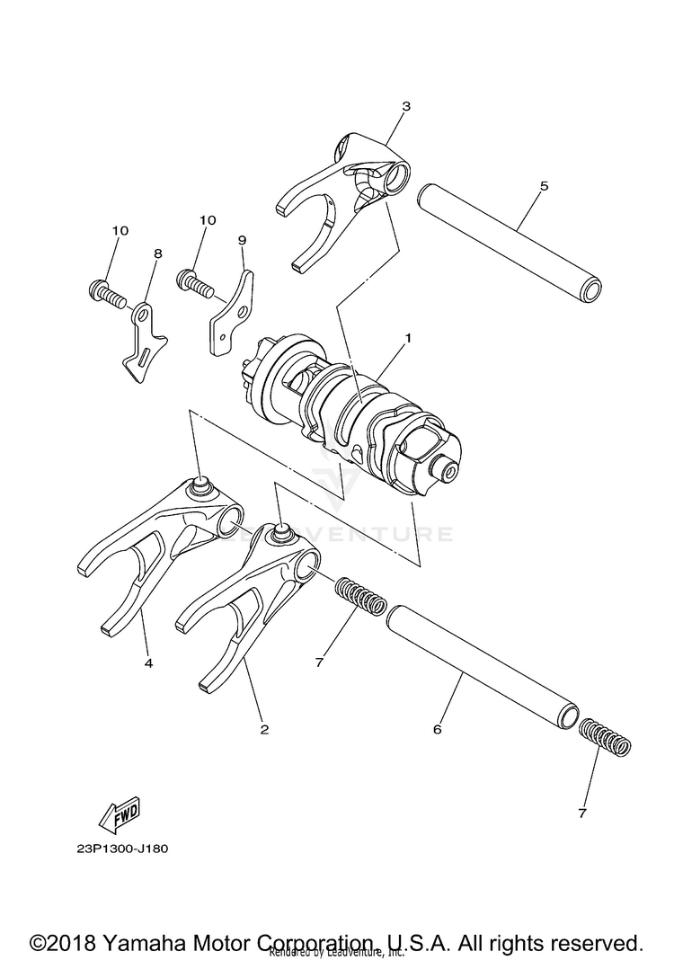 Shift Cam Fork SUPER TENERE - XTZ12FCR - 2015 Schematic