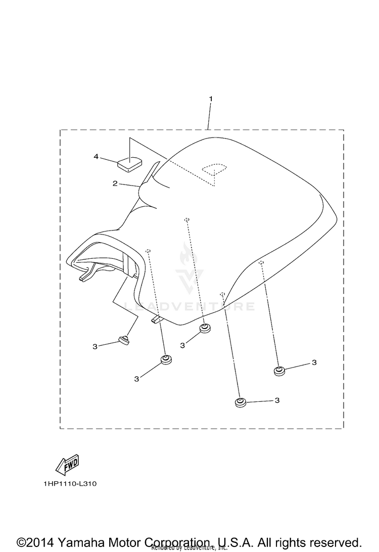 Seat GRIZZLY 700 EPS 4WD - YFM700PFG - 2015 Schematic