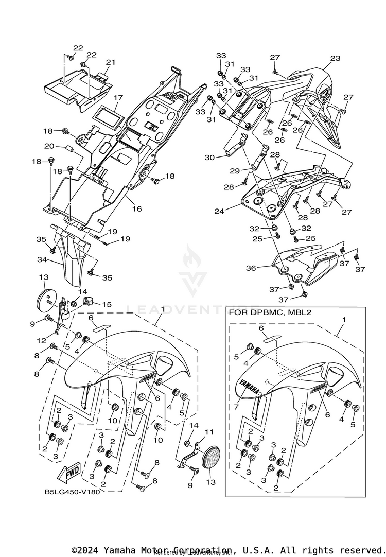 Fender YZFR3 ABS - YZFR3ALB - 2020 Schematic