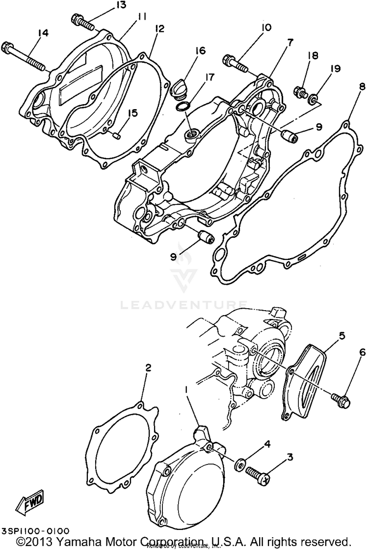 Crankcase Cover 1 Schematic