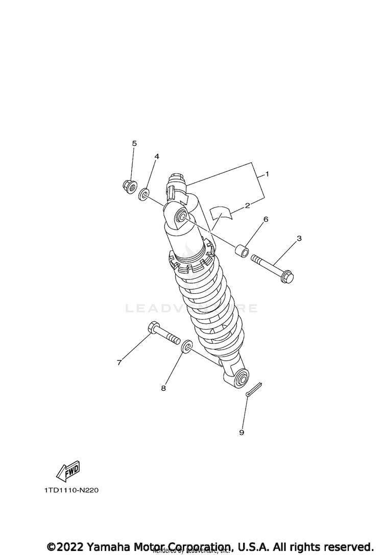 Rear Suspension YFZ450R SE - YFZ45YSSNB - 2022 Schematic
