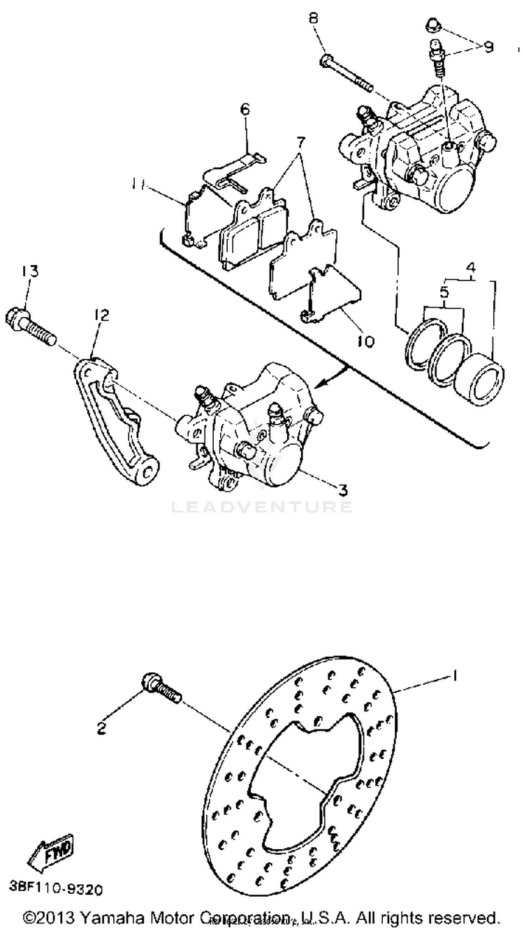 Rear Brake Caliper Schematic