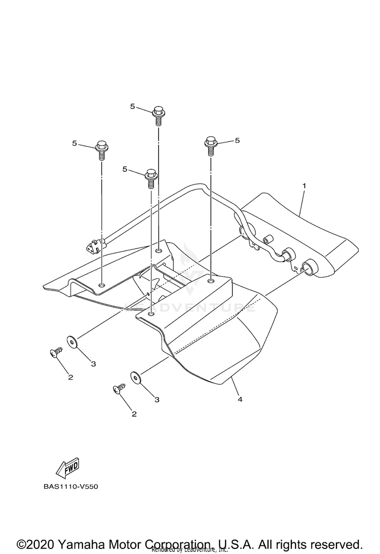 Taillight YXZ1000R SS SE CAL - YXZ10YCCMW - 2021 Schematic
