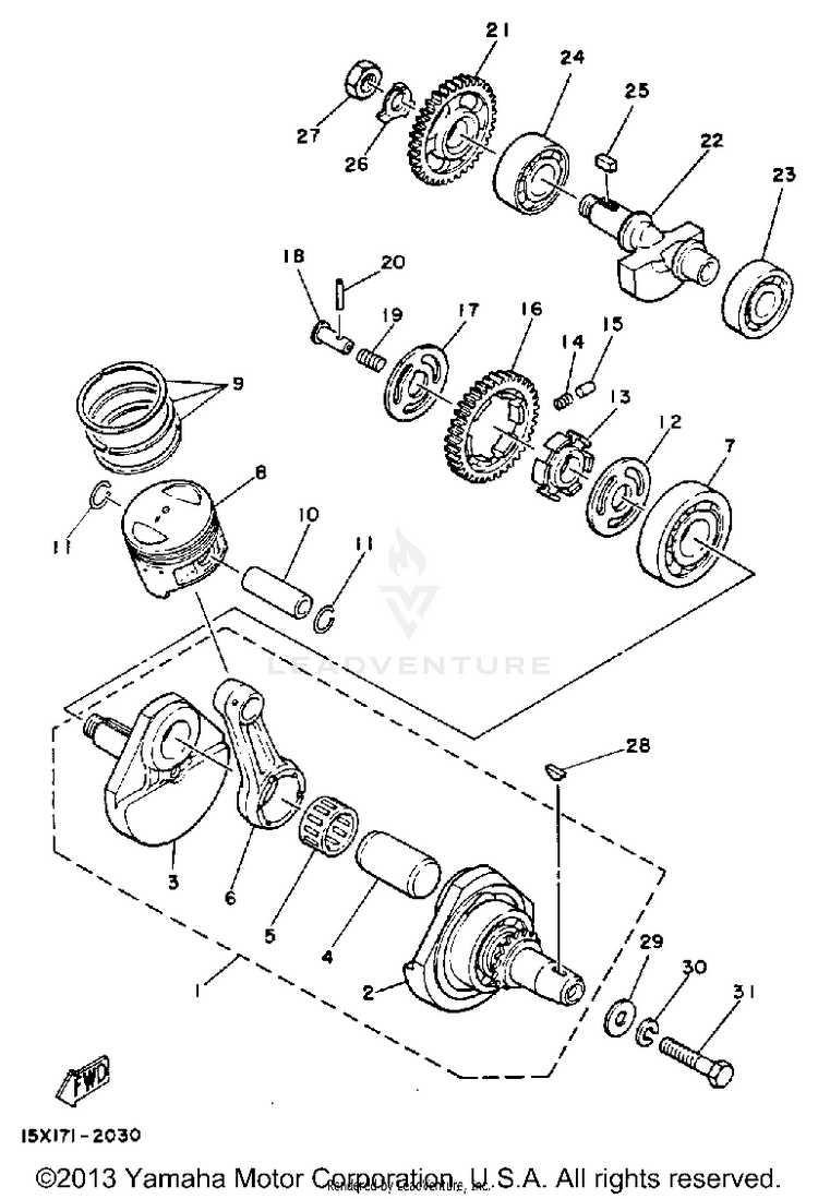 Crankshaft Piston Schematic