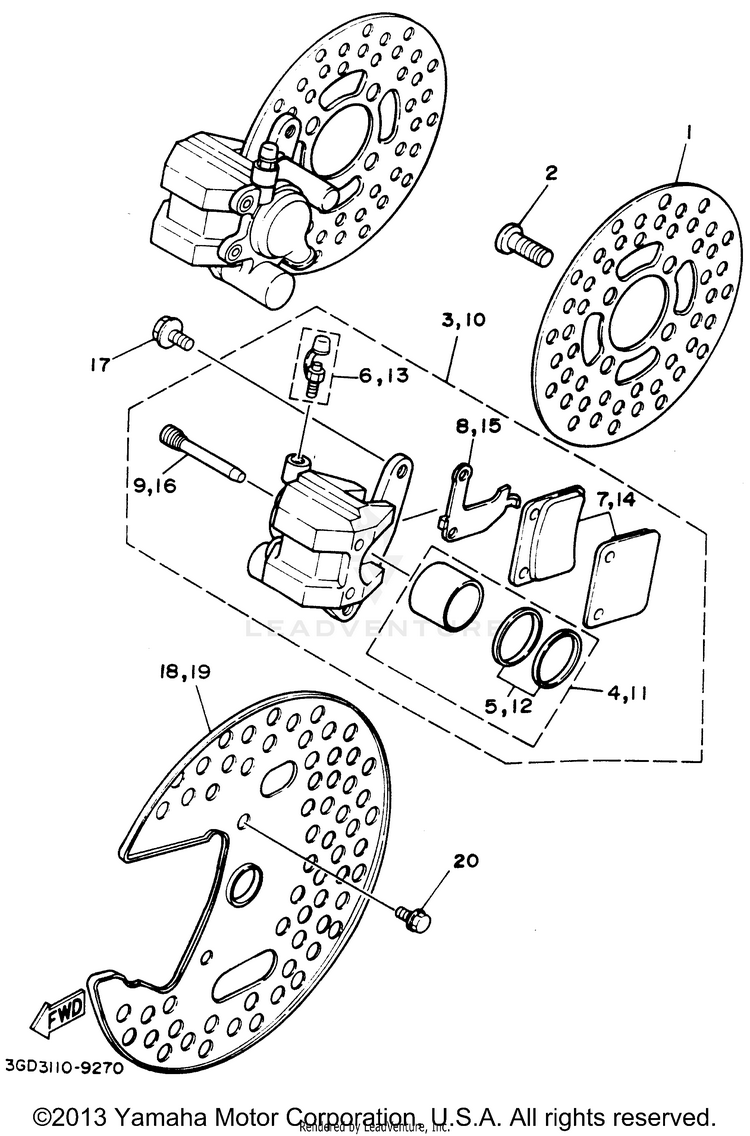 Front Brake Caliper Schematic