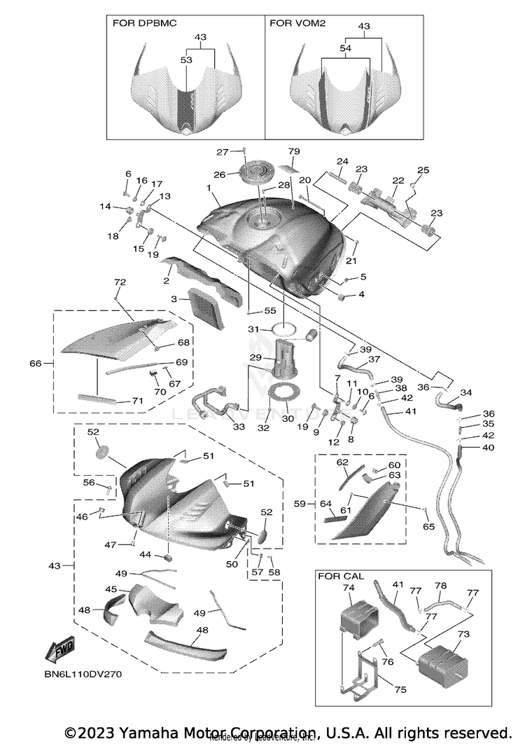 Fuel Tank YZFR6 - YZFR6L1CB - 2020 Schematic