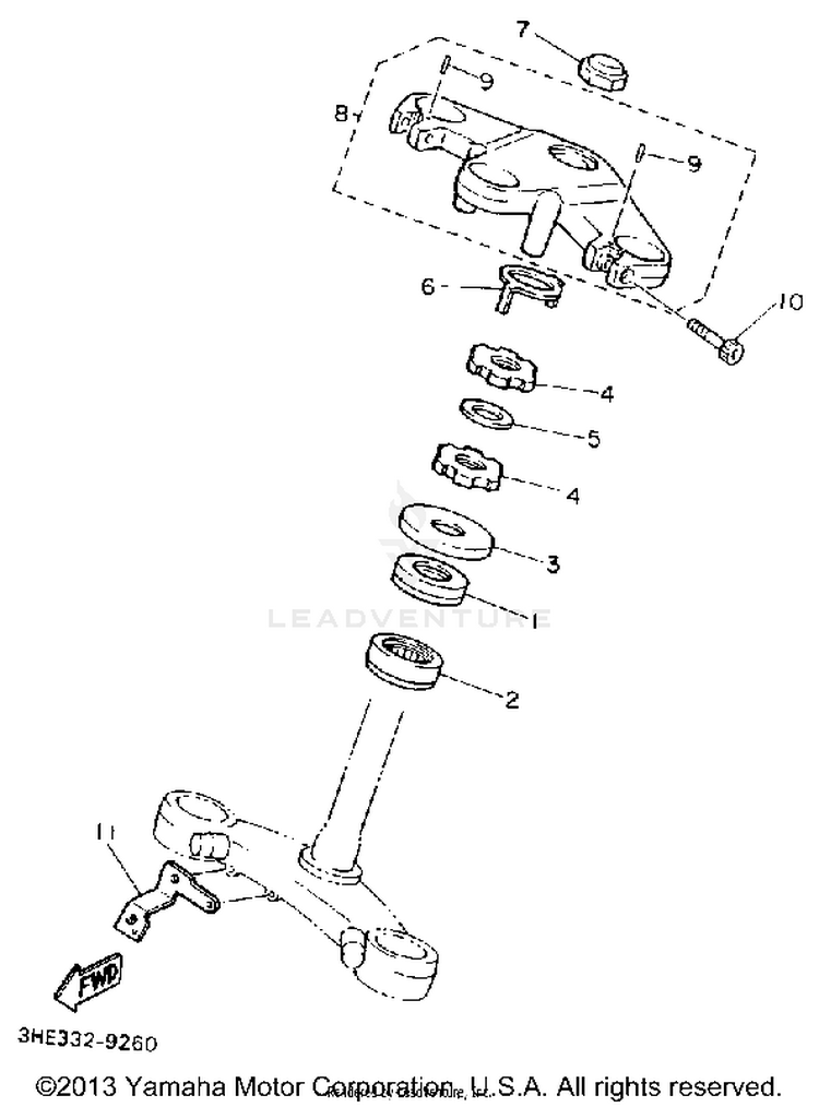 Steering FZR600RAC - 1990 Schematic