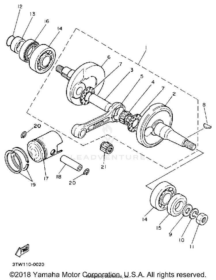 Crankshaft - Piston Schematic