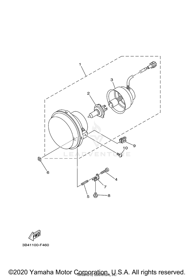 Headlight VIKING EPS HUNTER - YXM70VPHLH - 2020 Schematic