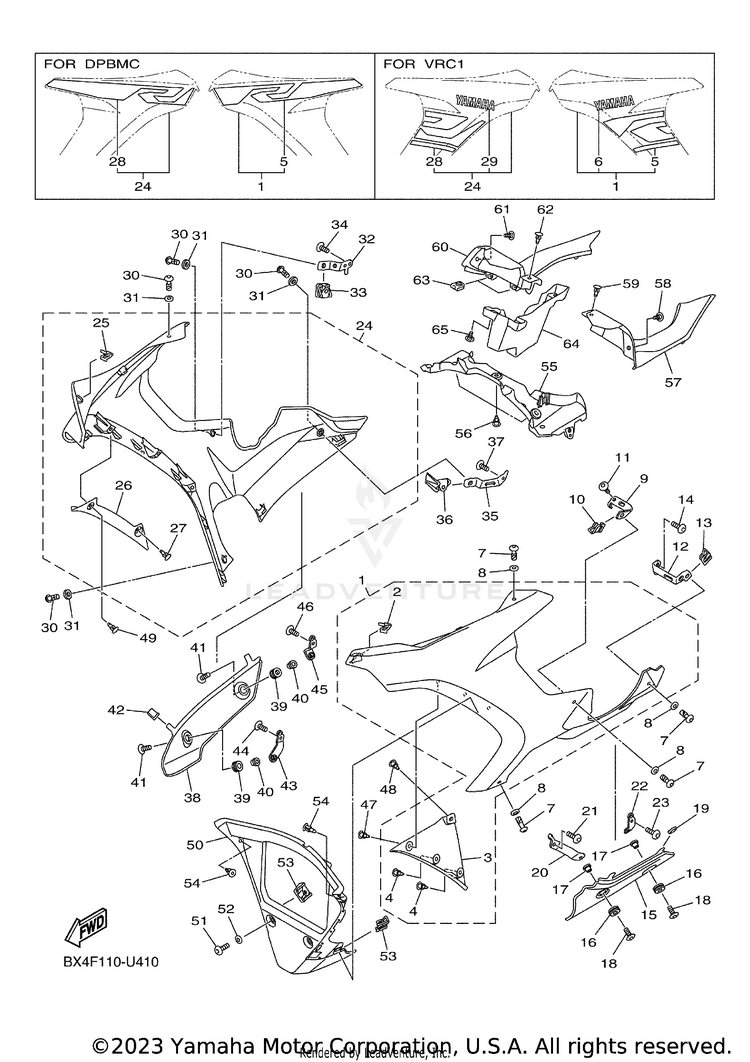 Cowling 2 YZFR1 - YZFR1K1CL - 2019 Schematic