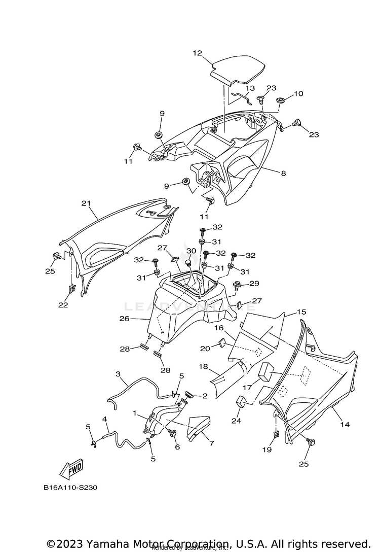 Side Cover KODIAK 700 EPS - YFM70KPAPG - 2023 Schematic