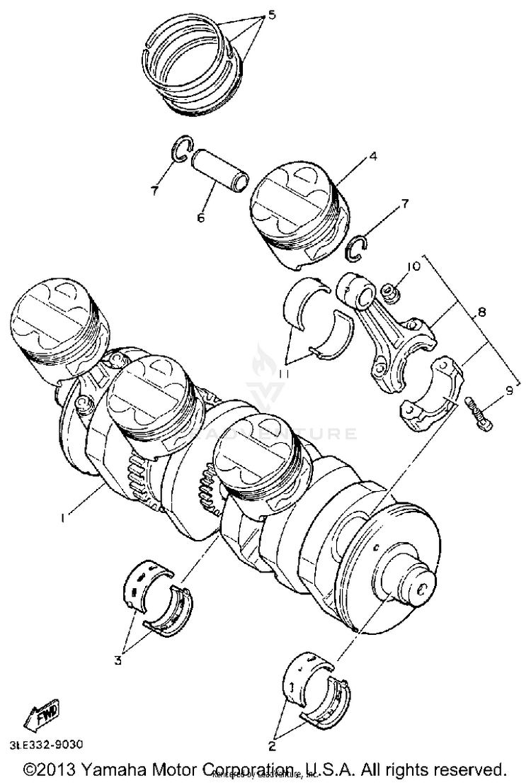 Crankshaft Piston Schematic