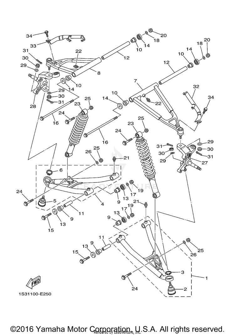 Front Suspension Wheel RAPTOR 700 - YFM700REL - 2014 Schematic