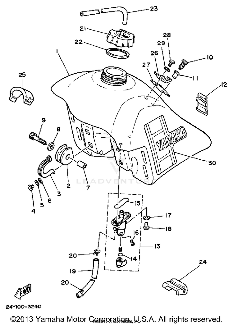 Fuel Tank Yz250k Schematic