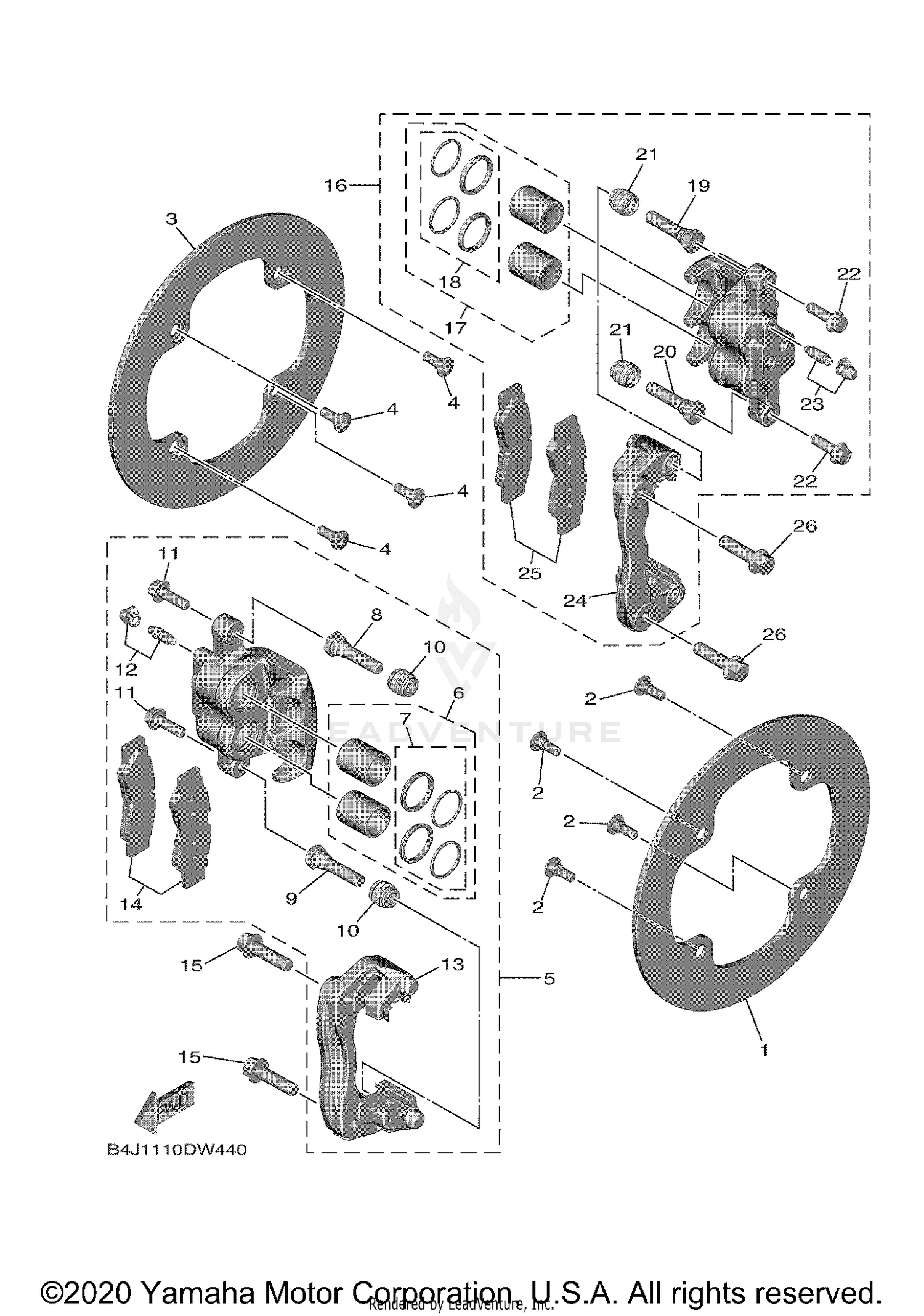 REAR BRAKE CALIPER