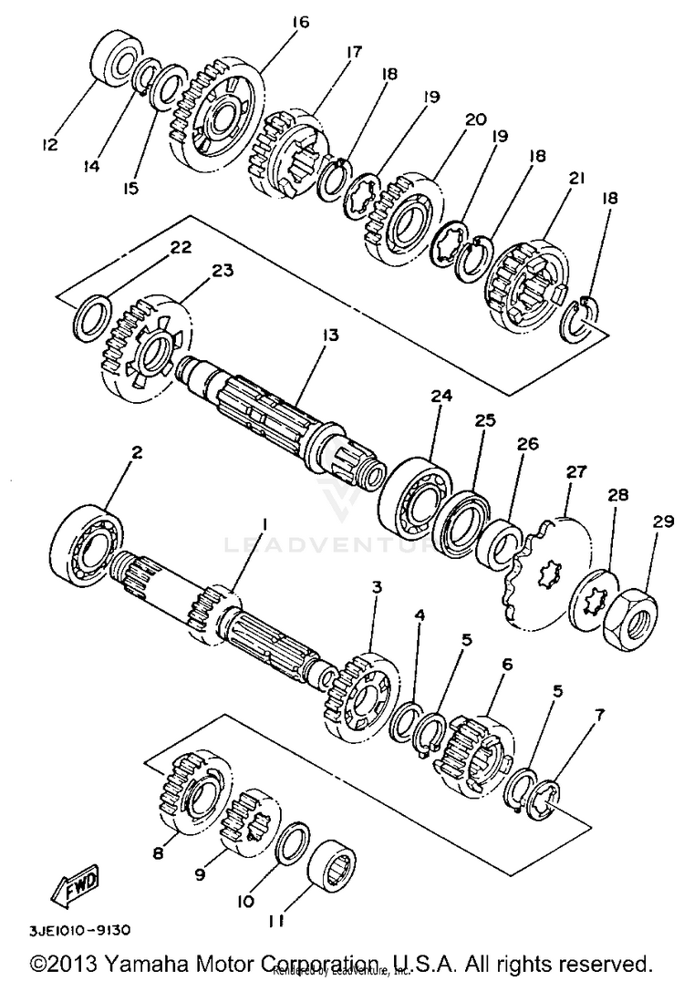 Transmission YZ250E1 - 1993 Schematic