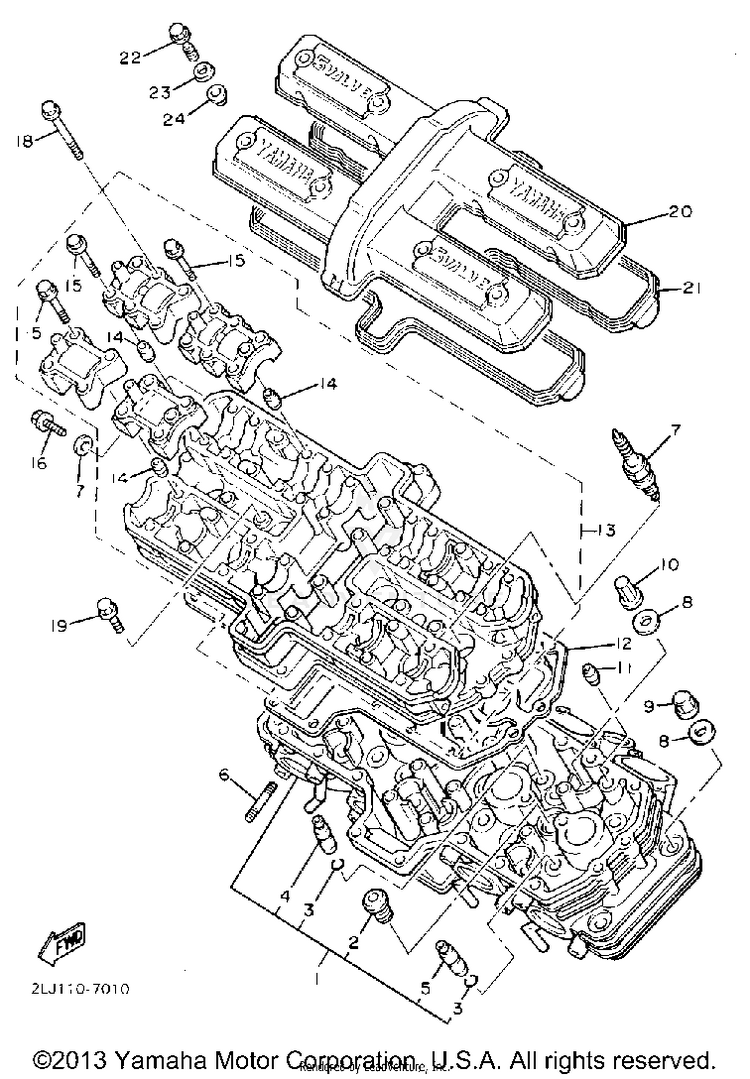 Cylinder Head California Model Only Schematic