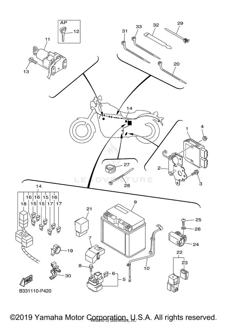 Electrical 2 BOLT C SPEC - XVS95CRFCG - 2015 Schematic