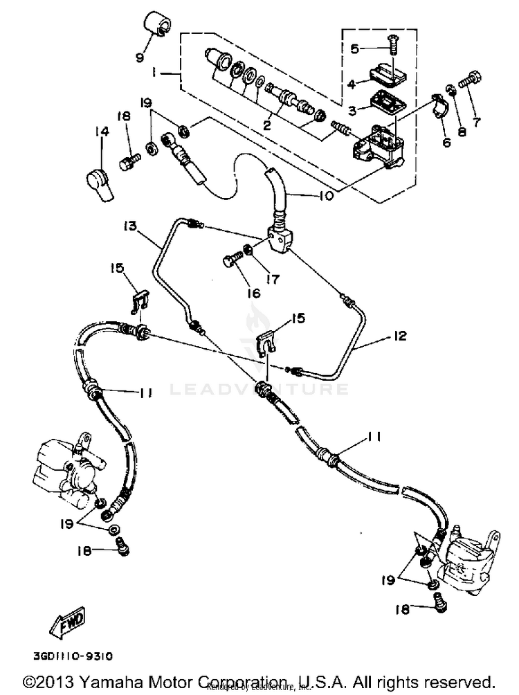 Front Master Cylinder Schematic