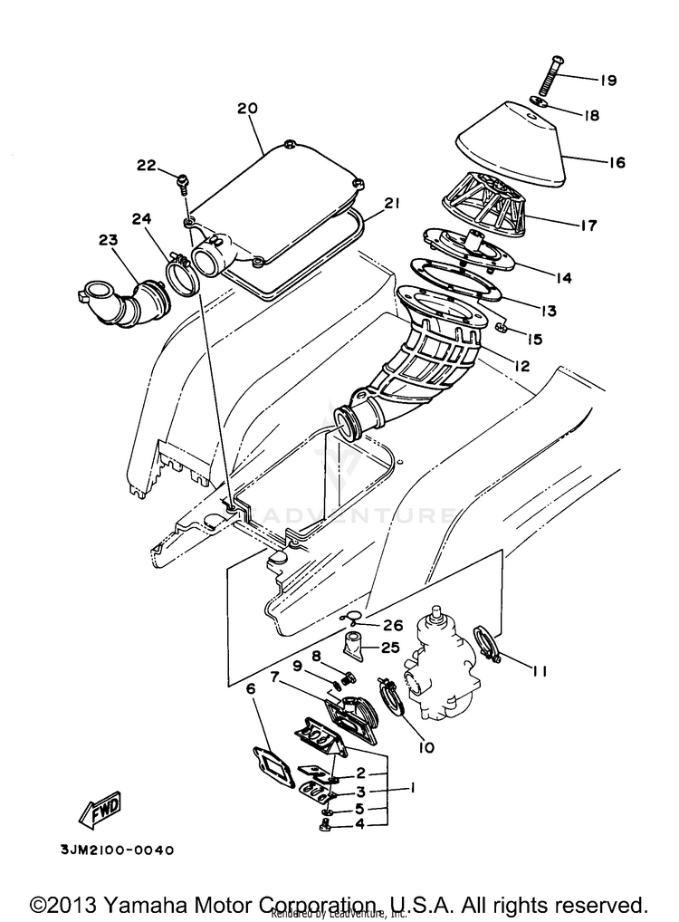 Intake BLASTER - YFS200J - 1997 Schematic