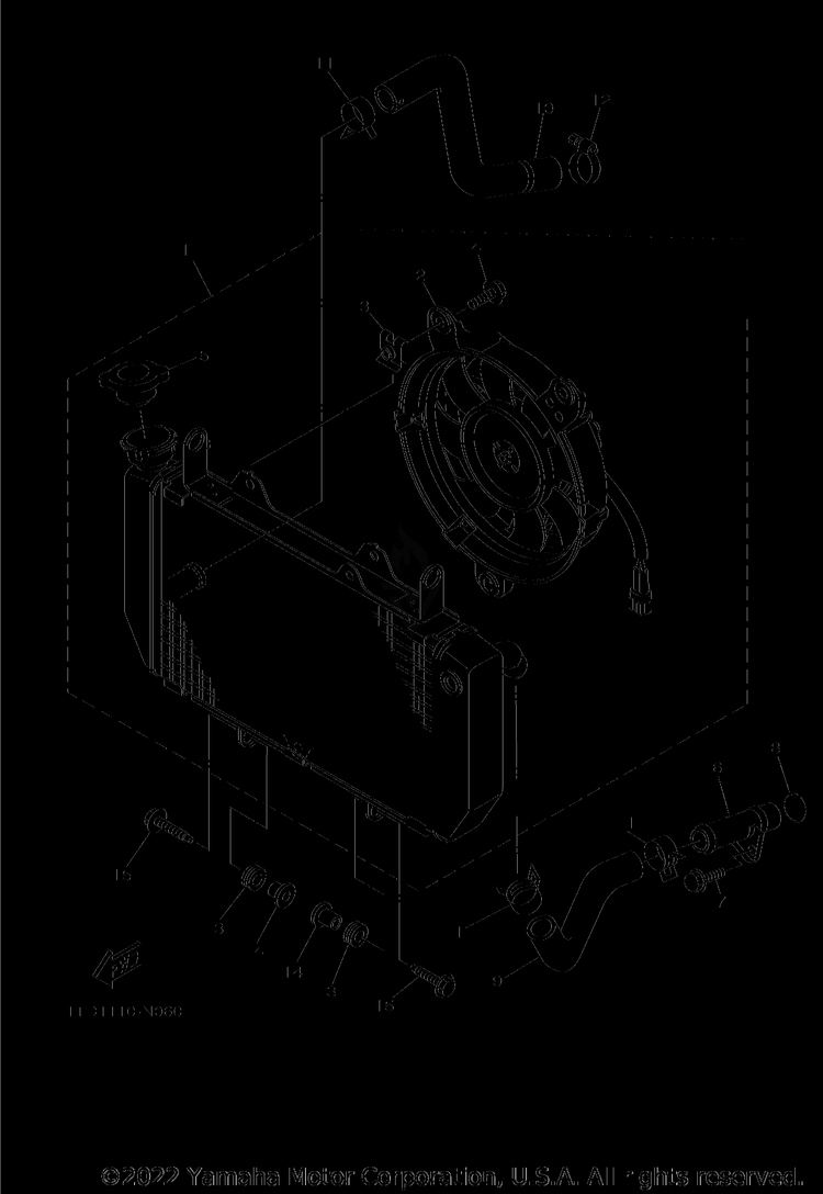 Radiator Hose YFZ450R - YFZ450RFL - 2015 Schematic
