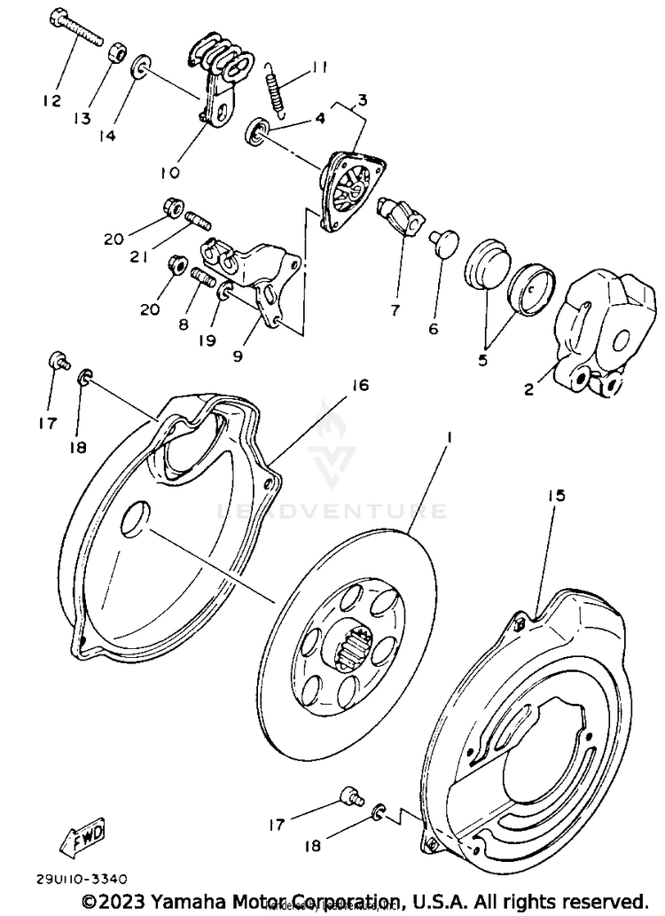 Rear Brake Caliper Schematic