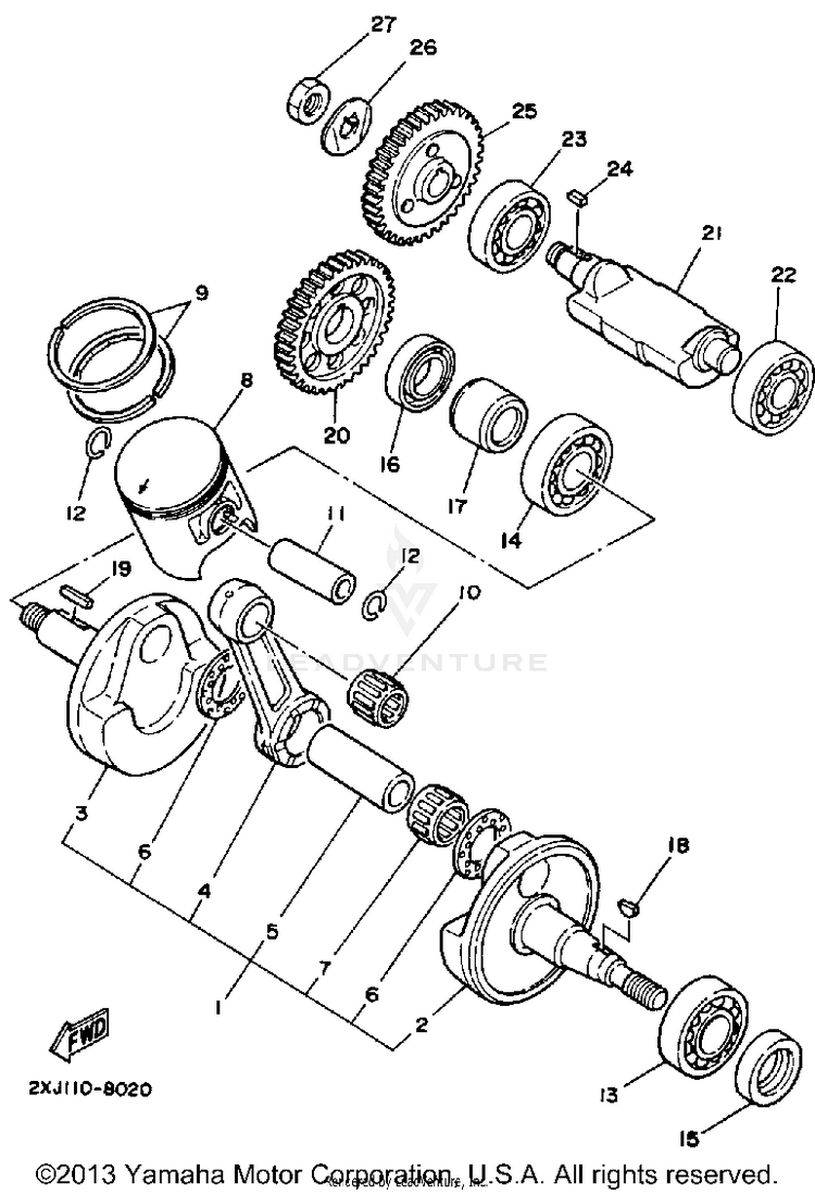 Crankshaft Piston Schematic