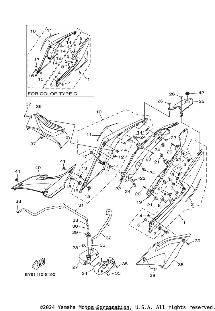 Side Cover R3ABS - YZFR3AHB - 2017 Schematic