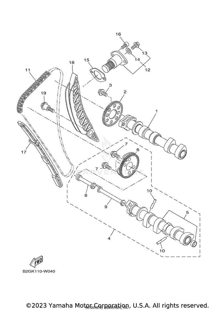 Camshaft & Chain MT07 - MT07MCB - 2021 Schematic