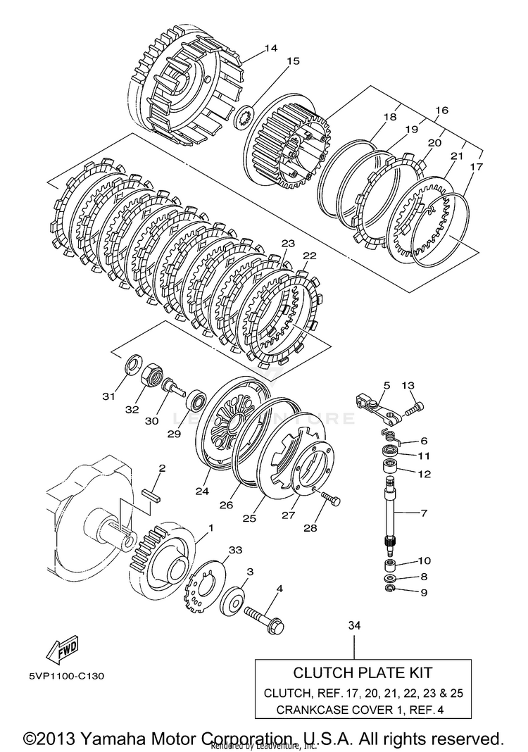 Clutch ROAD STAR (cast wheels) - XV17AWTC - 2005 Schematic