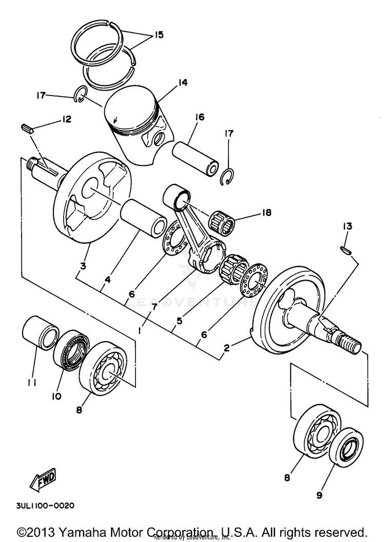 Crankshaft Piston Schematic
