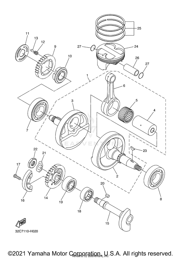 Crankshaft Piston Schematic