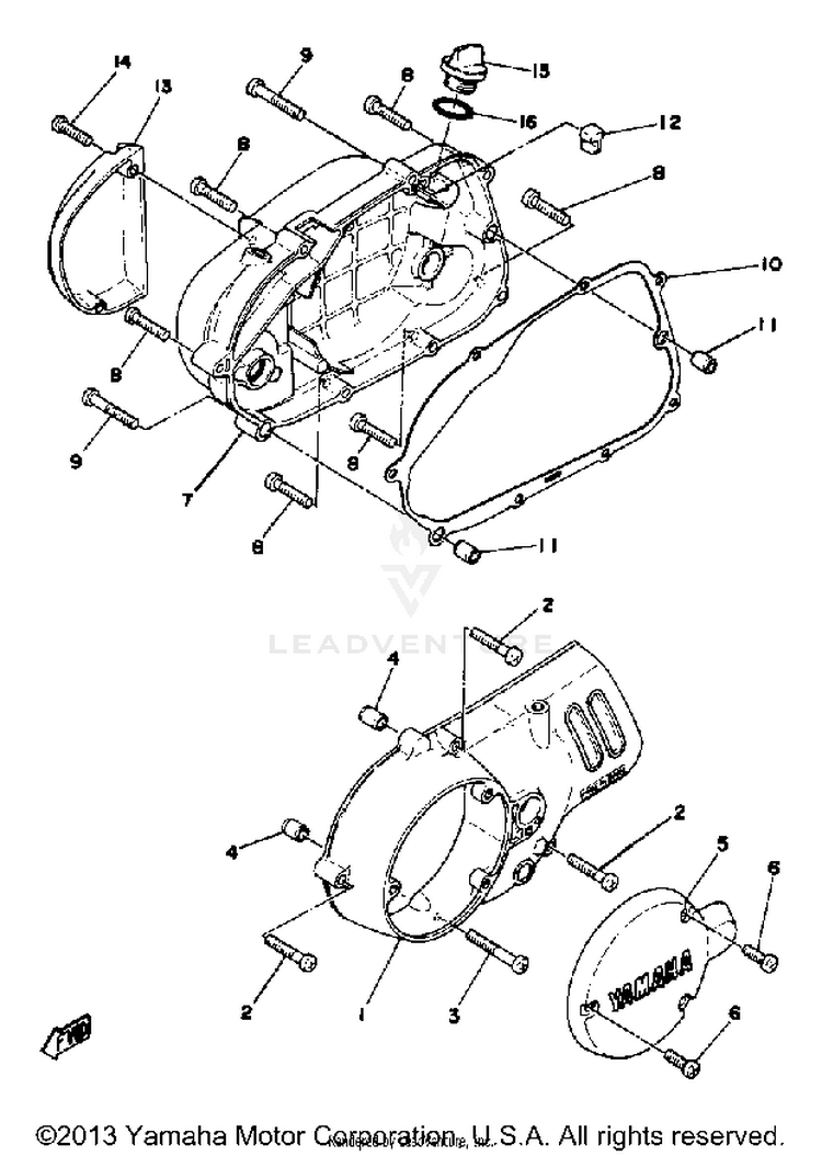 Crankcase Cover   Dt80h - J - K Schematic