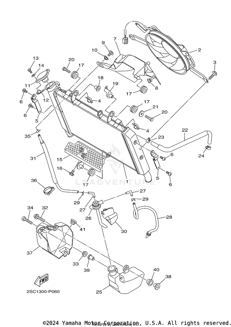Radiator Hose FJ09 CA - FJ09GCB - 2016 Schematic
