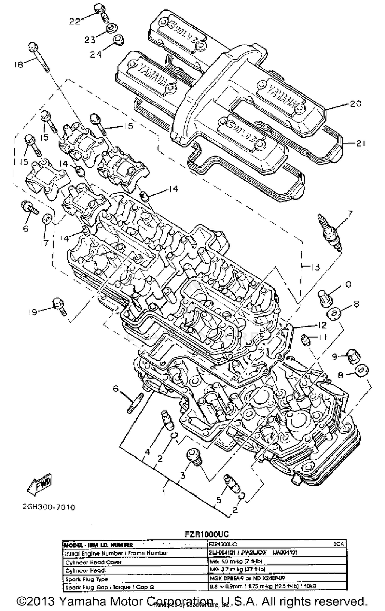 Cylinder Head Noncalifornia Model Schematic