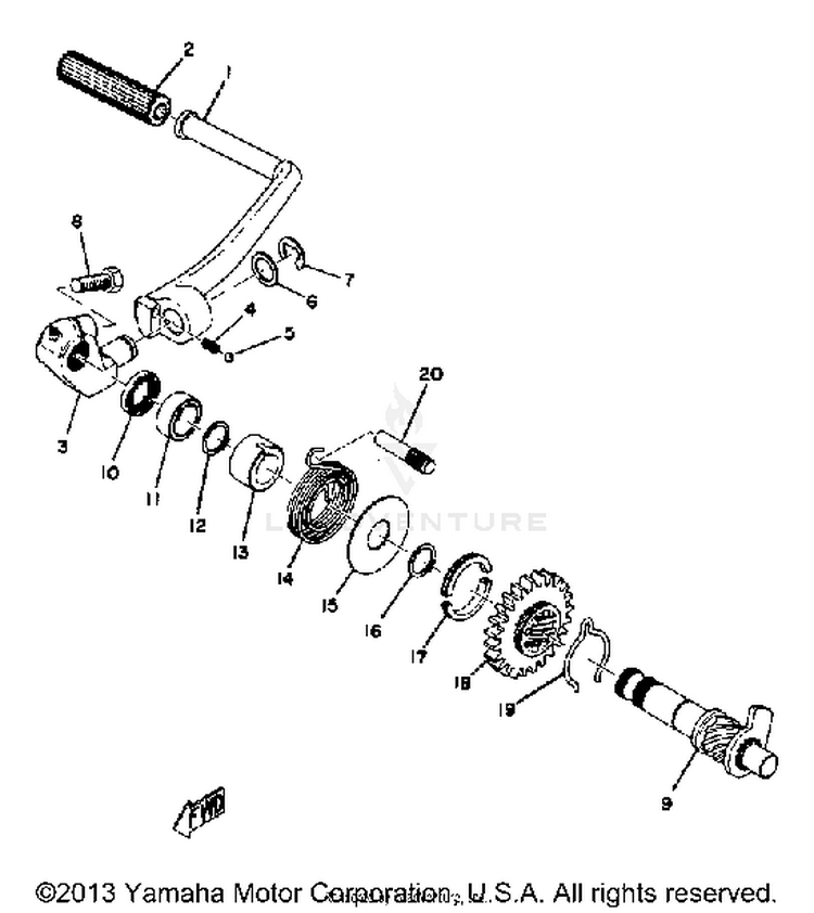 Kick - Starter Yz125a - B Schematic