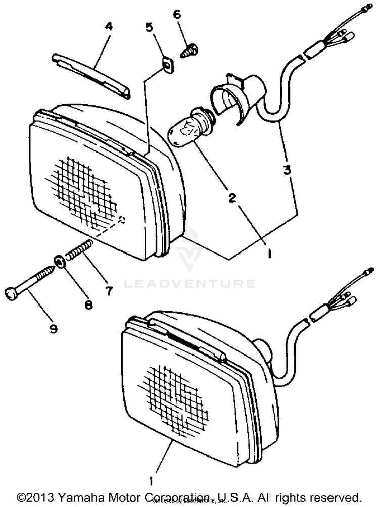 Headlight BIG BEAR 4WD - YFM350FWD - 1992 Schematic