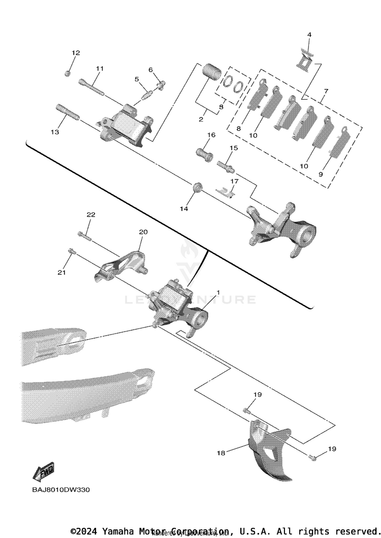 Rear Brake Caliper Schematic